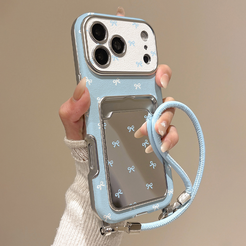 Phone Cases With Wallet - Милый чехол-кошелек с зеркалом и бантом