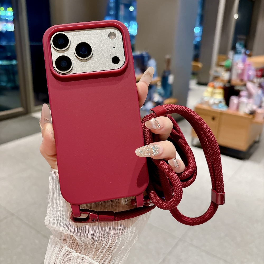 Phone Cases With Charms - Однотонный чехол-кроссбоди Candy с ремешком для