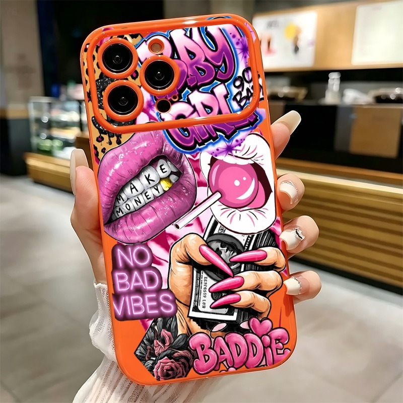 Phone Cases For Iphone 13 - Чехол для телефона с граффити-принтом «Розовые