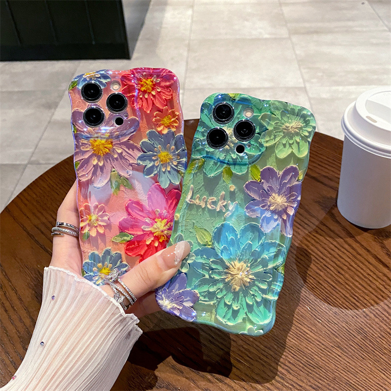 Phone Cases Blue - Ретро синий свет, картина маслом, цветы,