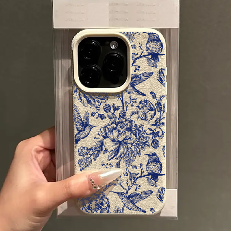 Синий ретро-чехол с цветочным  – обзор и цена Phone Cases Blue